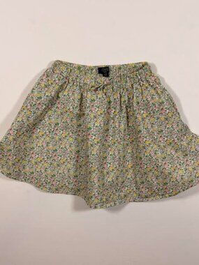 OVS Kids Girls Skirt Size 8-9 Yrs Floral Print Lined Elastic Waist Green Pink